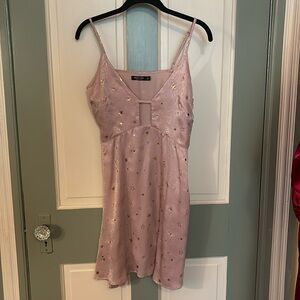 lightweight blush pink/gold starry going out dress